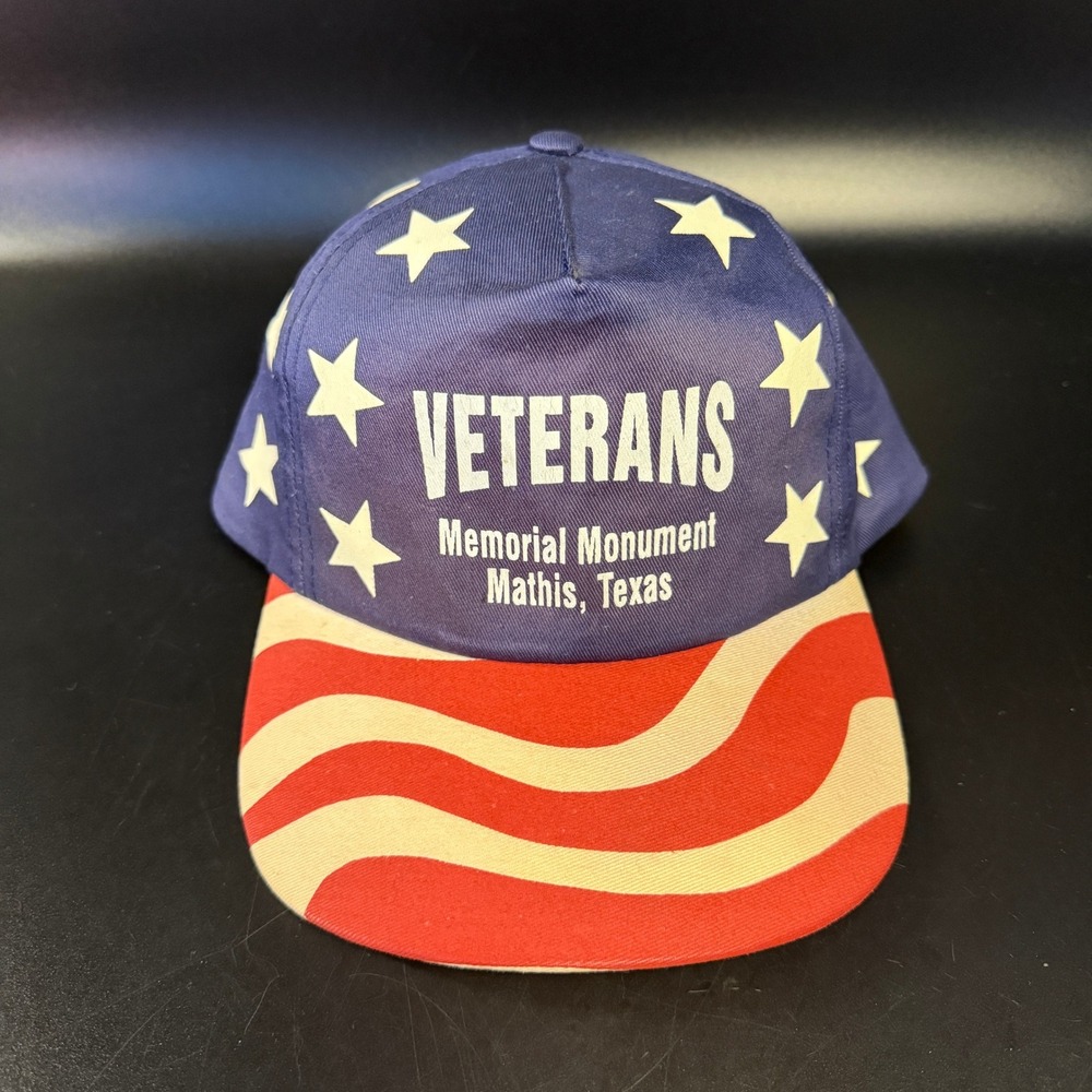 Cobra Caps Veterans Memorial Mathis Texas Blue Red Polyester Snapback Hat OS